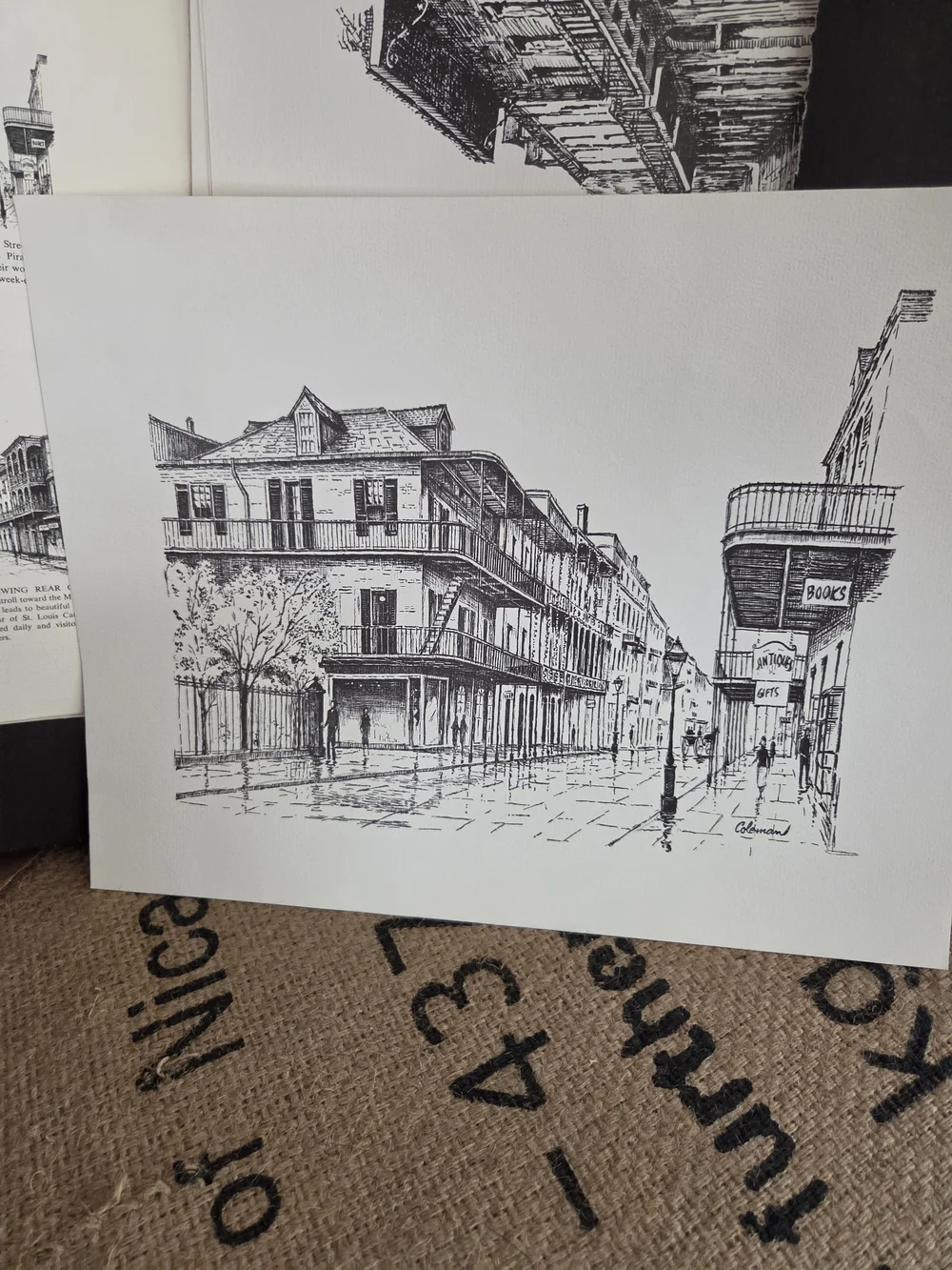 Coleman Vieux Carré Four Sketches Wall Art - Black